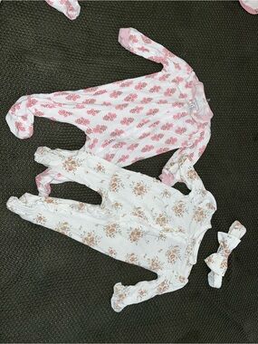Rayon 0-3 Month Milkberry Babygirl Sleepers